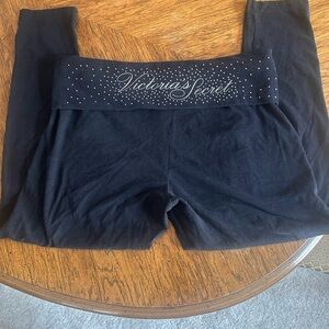 Victoria's Secret Black Leggings with Sparkling Accents